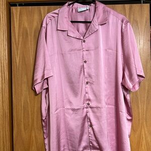 ASOS- Satin Pink Bottom up Shirt -Size 2XL